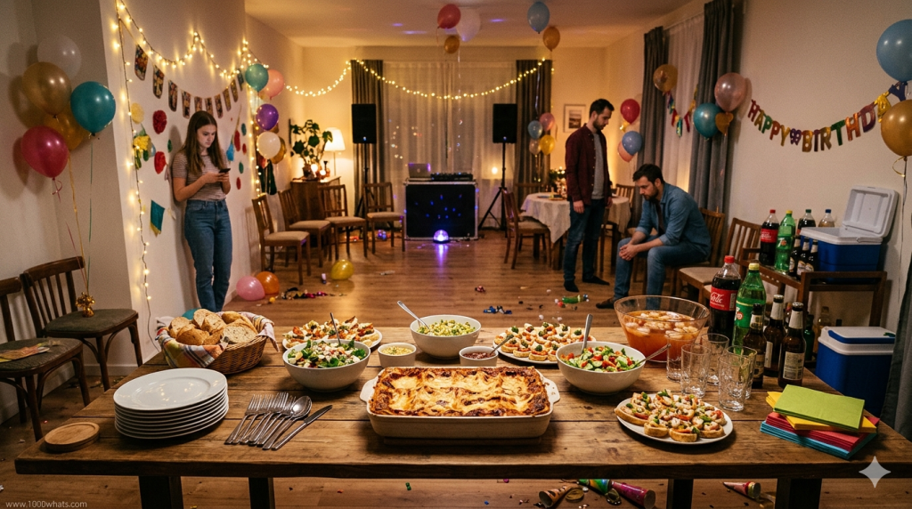 Curtailment concept image showing a table full of food and drinks after a party, symbolizing available energy supply that cannot be fully used or absorbed by the system.